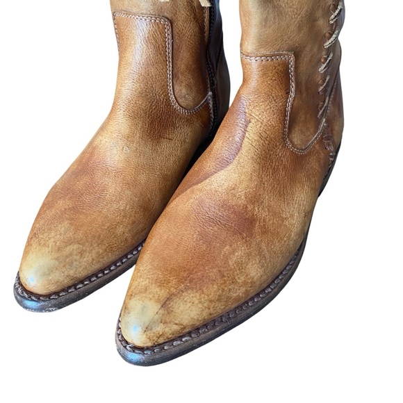 Bed Stu Knee High Fringe Cognac Leather Boots size 7 like new - Picture 6 of 11